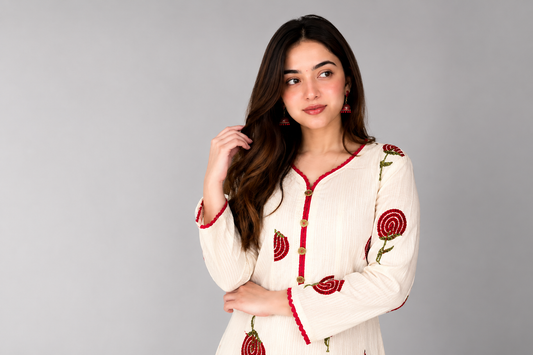 RED ROSE CORD -SET
