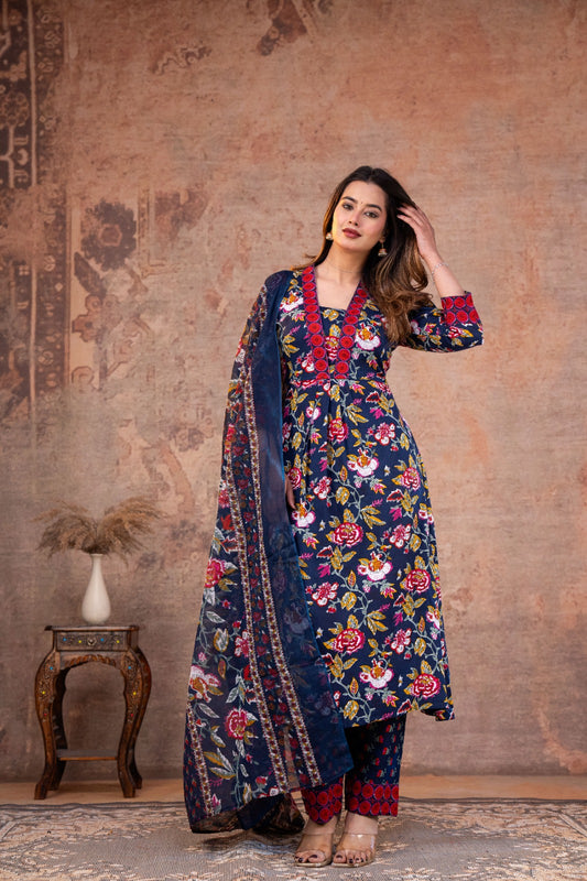 FLORAL KURTHA SET